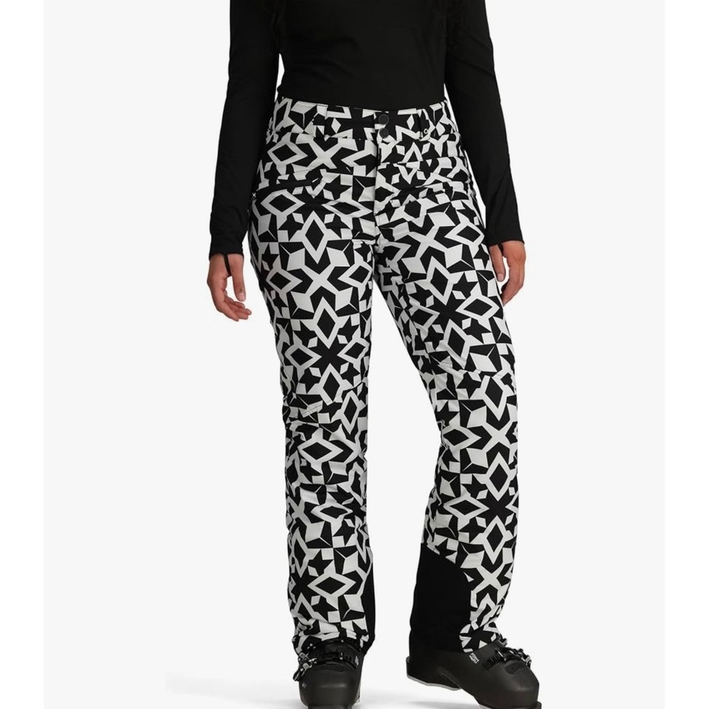 Obermeyer Geometric Diamond Print Insulated Ski Pants Black White Size 10